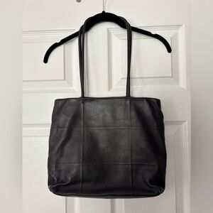 Vintage 90s Y2K Prada Leather Tote Bag Purse Black